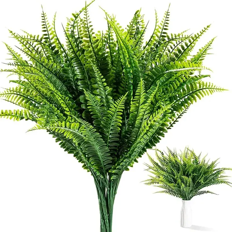 2/4PC Handmade Plants Artificial Ferns Green Leaves Simulated Flowers Outdoor Wedding Office Homes Dining Table Courtyard Decor
