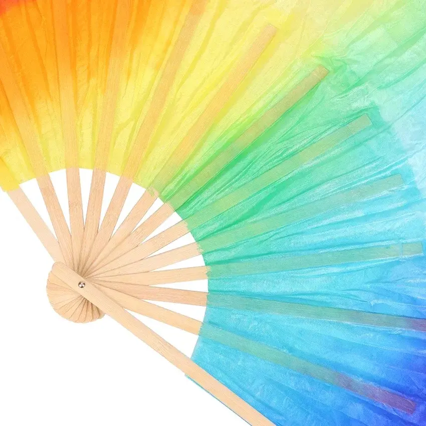 1.5m Long Twisted Yangko Bailea Dance Simulation Silk Fans for Dancing Extended Double-Sided Adult Performance Belly Dance 1Pcs
