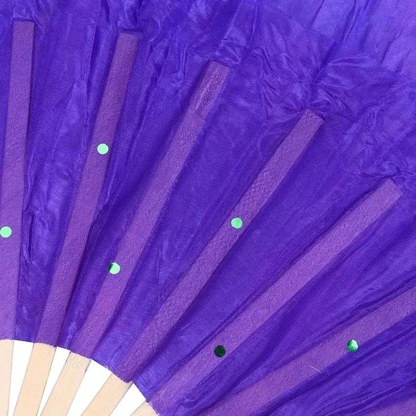 1.5m Long Twisted Yangko Bailea Dance Simulation Silk Fans for Dancing Extended Double-Sided Adult Performance Belly Dance 1Pcs