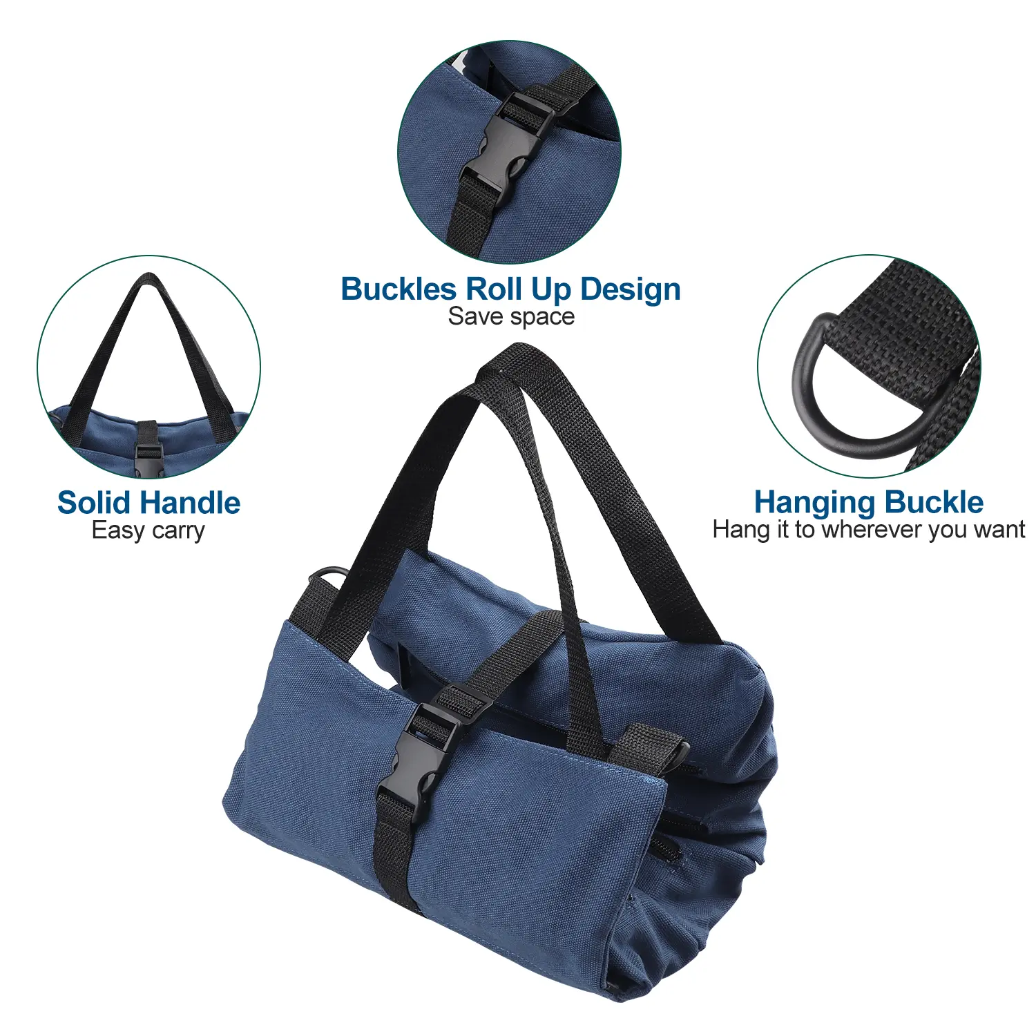 Roll Up Tool Bag Multi-Purpose Tool Pouch Wrench Screwdriver Organizer Tool Bag Hanging Zipper Carrier Tote Storage Bag Tool Box