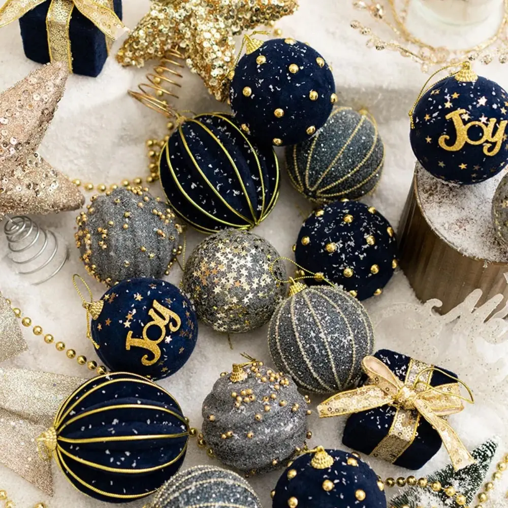 Christmas Tree Balls Red Glitter Stars Hanging Ornament Big Pendants Christmas Decorations for Home 2024 Natal Navidad New Year