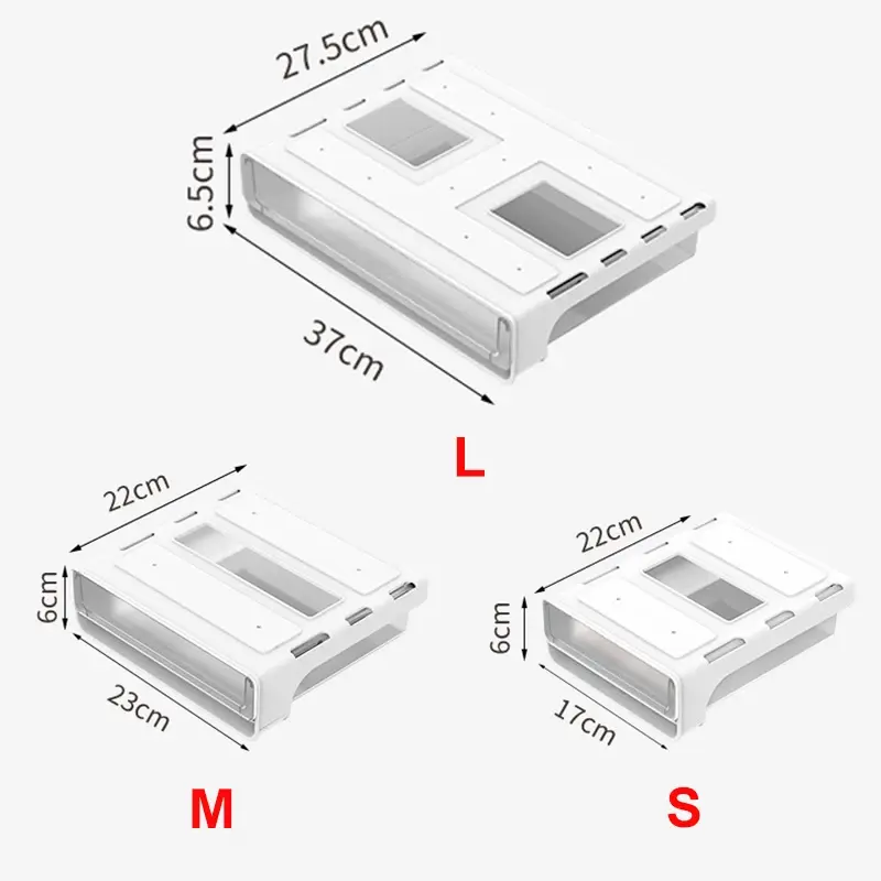 Multifunctional Drawer Type Desktop Under Desk Storage Box Hidden Office Organizer Drawer Boxs Desk Stationery Box Storage Tools