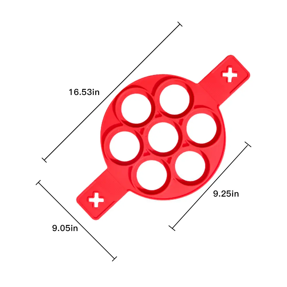 Multiple Shapes 7 Holes Nonstick Baking Mold Silicone Pancake Maker Ring Fried Egg Molds for Family Cooking Kitchenware Gadgets