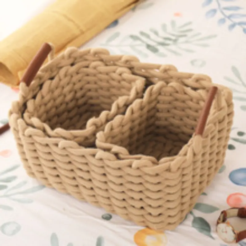 1/3PCS Cotton Rope Woven Storage Basket Sundries Cosmetic Storage Box Toys Snack Desktop Makeup Organizer Cotton Baskets