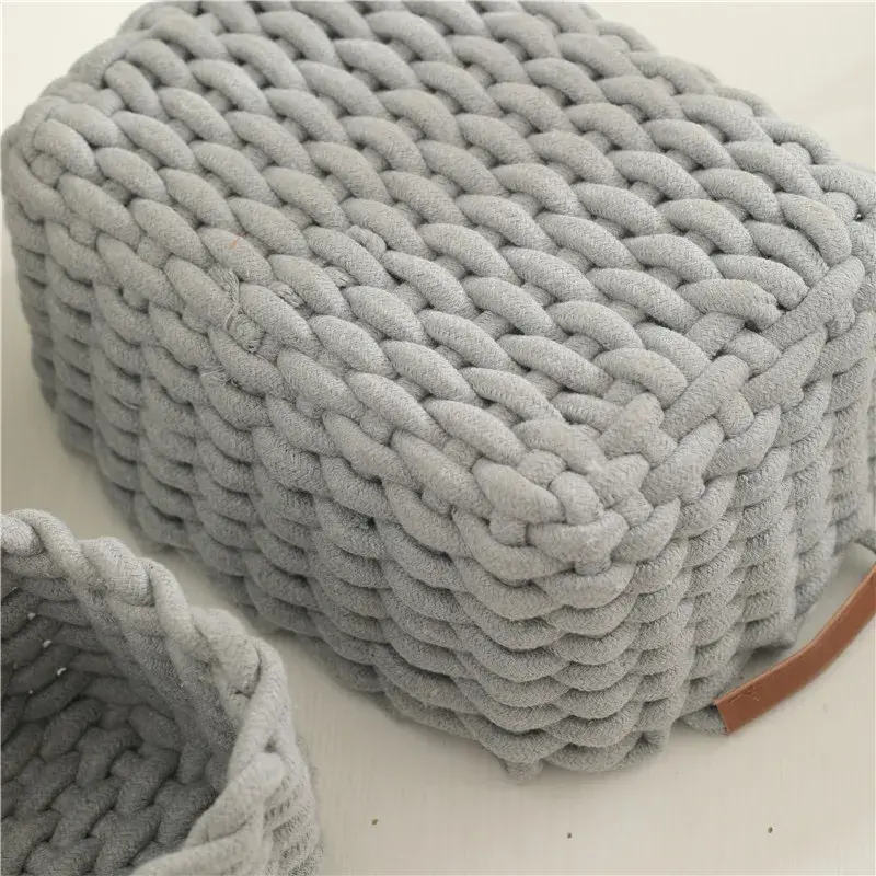 1/3PCS Cotton Rope Woven Storage Basket Sundries Cosmetic Storage Box Toys Snack Desktop Makeup Organizer Cotton Baskets