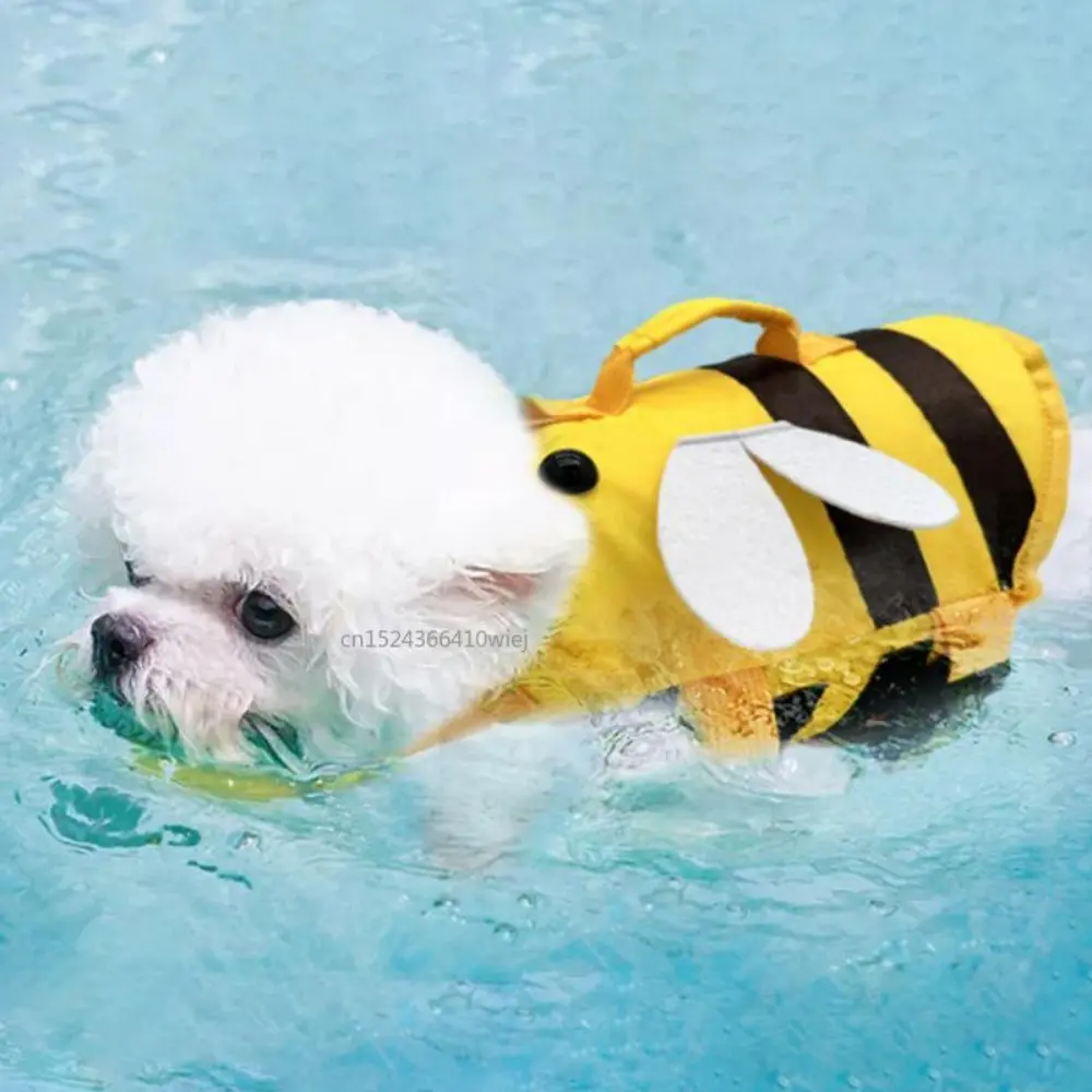 Dog Life Vest For Swimming Ripstop Waterproof Lifejacket For Dogs With Handle Adjustable Fashionable Dog Swimsuit With