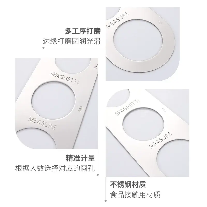Stainless Steel Spaghetti Measurer Pasta Measure Cook Kitchen Utensil Tools Noodle 4 Hole Measuring Portion Control