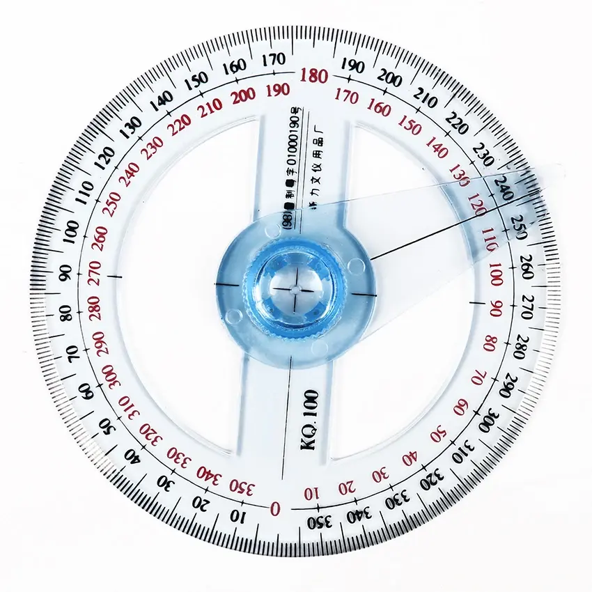 10cm All Circular Plastic 360 Degree Pointer Protractor Ruler Angle Finder Meter with Swing Arm for School Office Protractor