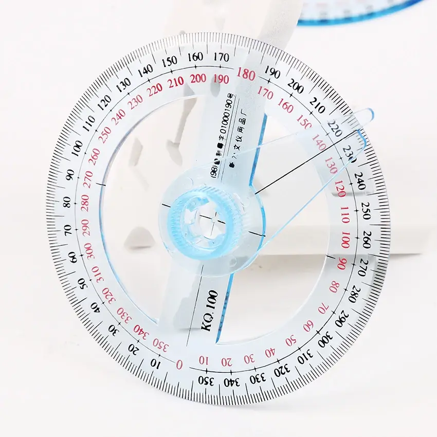 10cm All Circular Plastic 360 Degree Pointer Protractor Ruler Angle Finder Meter with Swing Arm for School Office Protractor
