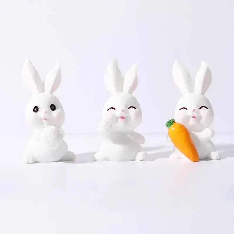 1pc Christmas Figurines Dollhouse Ornament Home Decorations Fairy Garden Micro Landscape Xmas Tree Bunny Snowman Miniature
