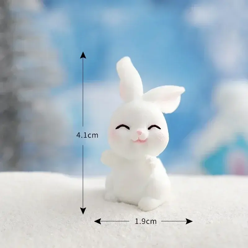 1pc Christmas Figurines Dollhouse Ornament Home Decorations Fairy Garden Micro Landscape Xmas Tree Bunny Snowman Miniature