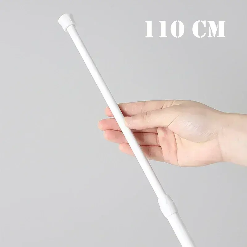 Spring Tension Curtain Rods Durable Adjustable Length Hanging Extendable Telescopic Poles for Bathroom Kitchen Cupboard No Drill