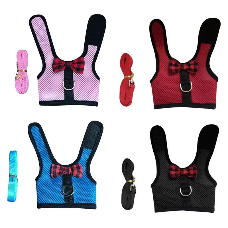 Pet Rabbit Hamster Mesh Soft Adjustable Harness Leash Ferret Guinea Pig Small Animal Walk Lead Bunny Pigs Chinchillas Necklace