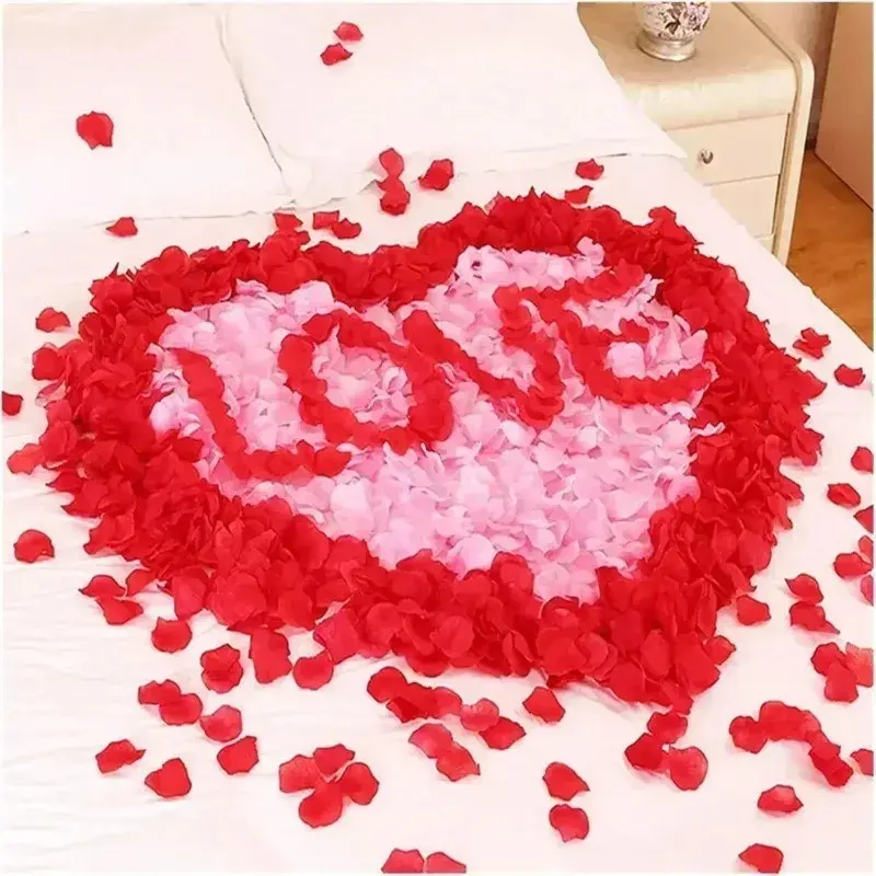 5500/100pcs Artificial Fake Rose Petals Red Colorful Simulation Silk Roses Petal for Valentines Day Wedding Party Romantic Deco