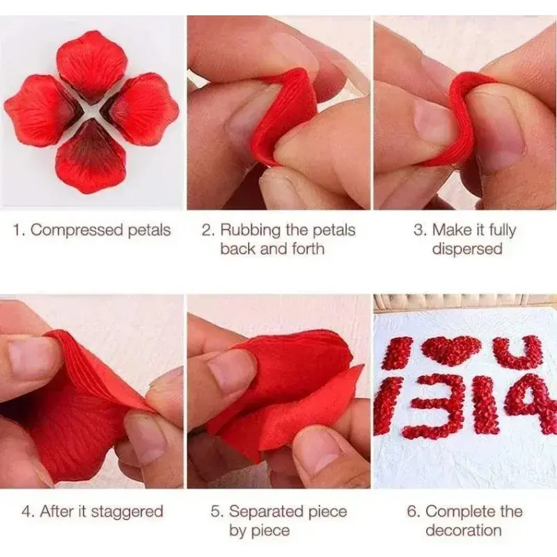 5500/100pcs Artificial Fake Rose Petals Red Colorful Simulation Silk Roses Petal for Valentines Day Wedding Party Romantic Deco
