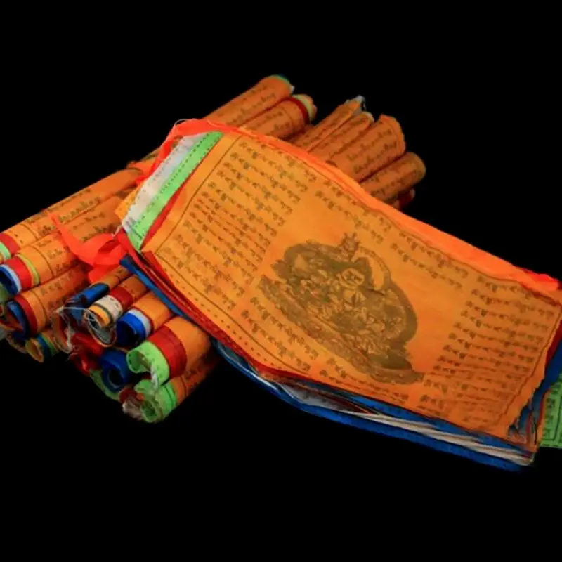 20 Sheets 5M Religious Flags Tibetan Buddhist Supplies Color Print Prayer Flag Tibet Banner Garden Flags