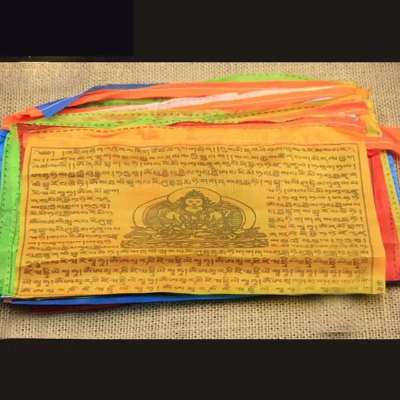 20 Sheets 5M Religious Flags Tibetan Buddhist Supplies Color Print Prayer Flag Tibet Banner Garden Flags