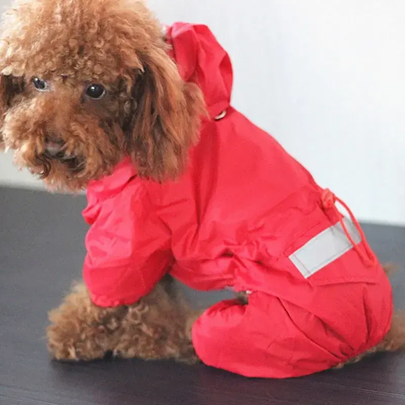 1PC Pet Dog Waterproof Raincoat Jumpsuit Reflective Rain Coat Sunscreen Dog Outdoor Clothes Jacket for Small Dog Pet Supplies