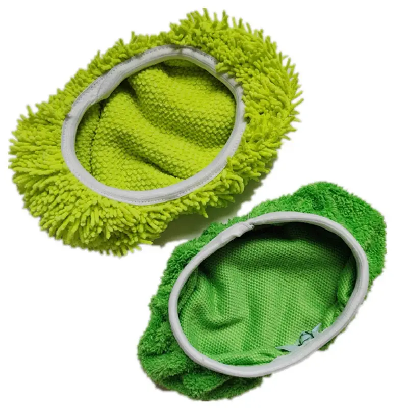 1pc Thickened Elastic Band Flat Mop Cloth Coral Fleece/Microfiber/Chenille Replacement Rotary Mop Cleaning Pad Household Tools