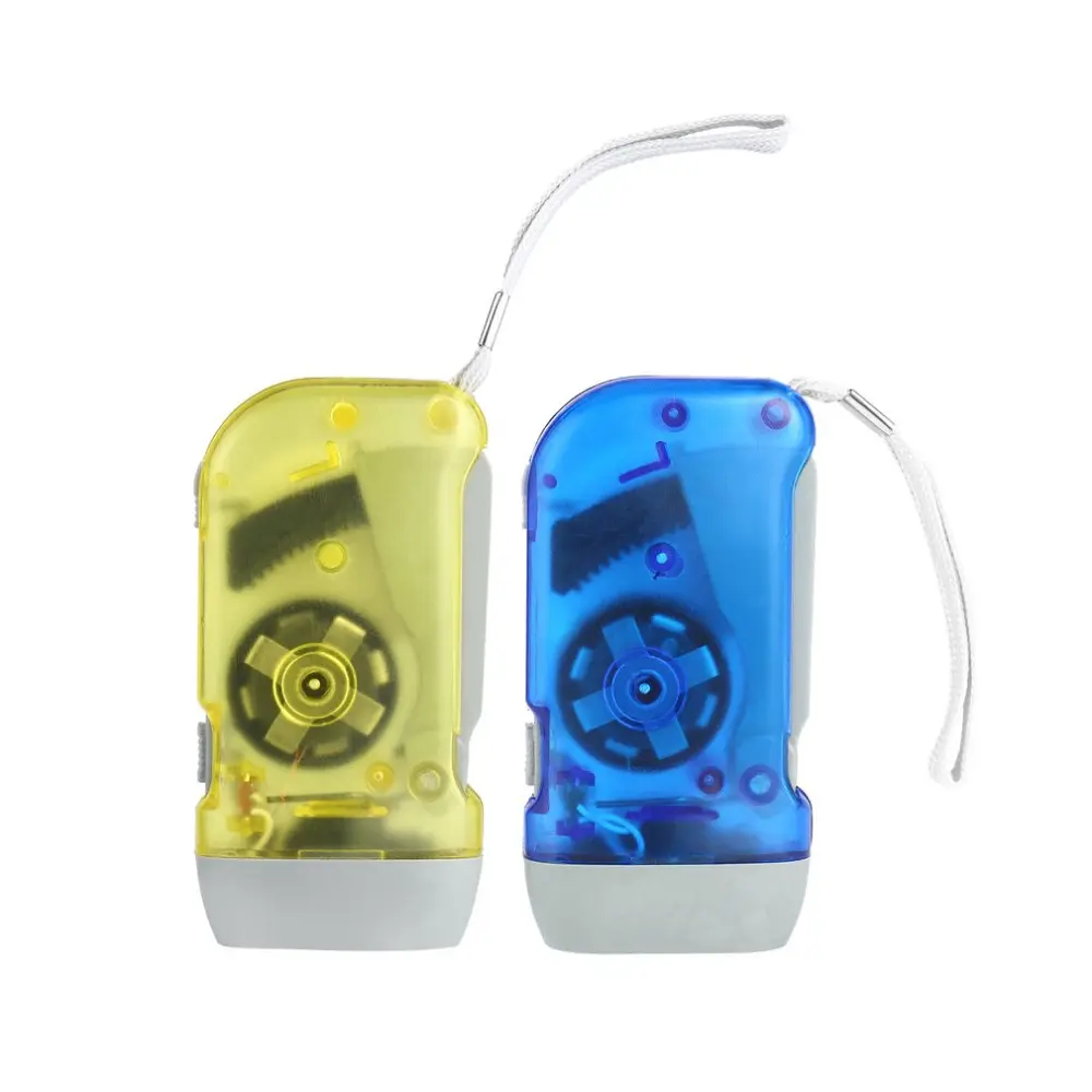New 3 LED Hand Pressing Dynamo Crank Power Wind Up Flashlight Torch Light Hand Press Crank Camping Lamp Light for Outdoor Home