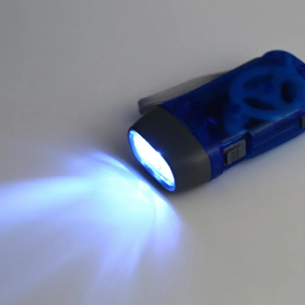 New 3 LED Hand Pressing Dynamo Crank Power Wind Up Flashlight Torch Light Hand Press Crank Camping Lamp Light for Outdoor Home