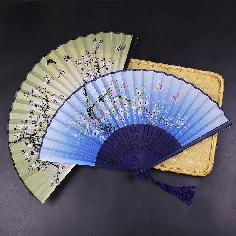 7 Inch Folding Hand Fan National Woman Chinese Wind Cheongsam Prop Ancient Fans Vintage Hand Fan Wedding Home Decoration