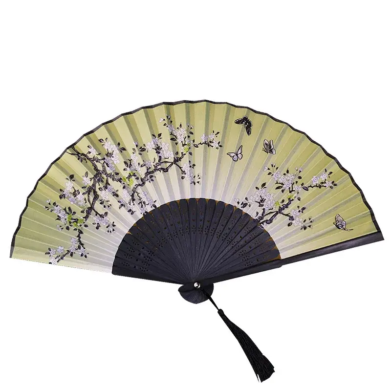 7 Inch Folding Hand Fan National Woman Chinese Wind Cheongsam Prop Ancient Fans Vintage Hand Fan Wedding Home Decoration
