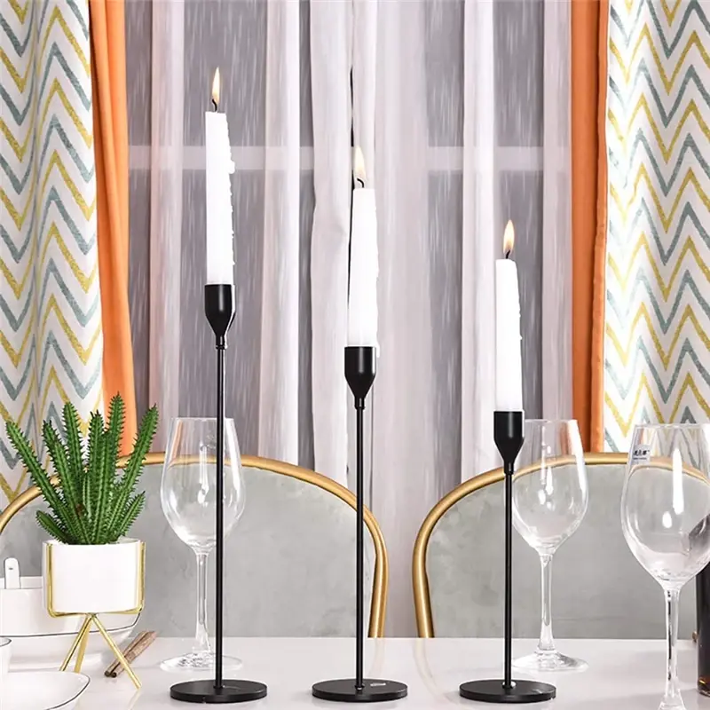 1/3 Pcs/ Set European Metal Candle Holder Simple Golden Wedding Decoration Bar Party Living Room Decoration Home Decoration