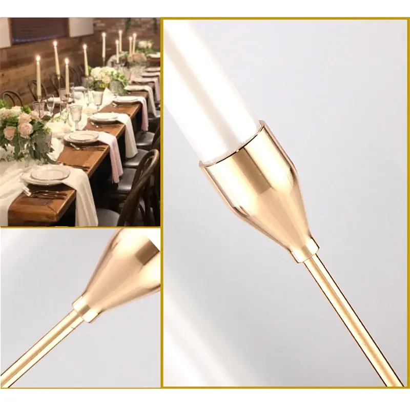 1/3 Pcs/ Set European Metal Candle Holder Simple Golden Wedding Decoration Bar Party Living Room Decoration Home Decoration