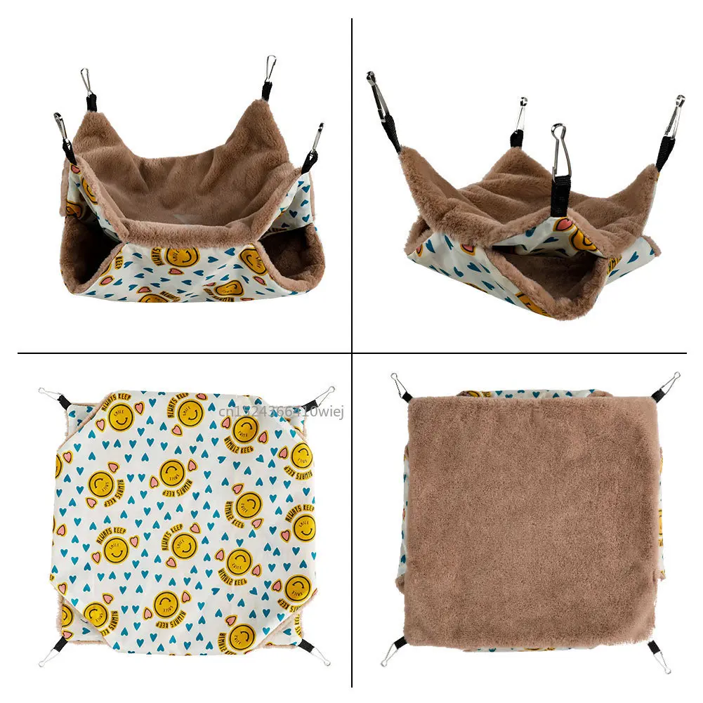 Hammock for Rats Double Thick Plush Warm Bed for Hamster House Nest Sleeping Bag Hanging Tree Beds Pet Rat Squirrel Hamster Nest