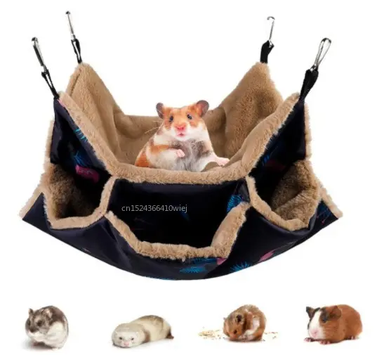 Hammock for Rats Double Thick Plush Warm Bed for Hamster House Nest Sleeping Bag Hanging Tree Beds Pet Rat Squirrel Hamster Nest