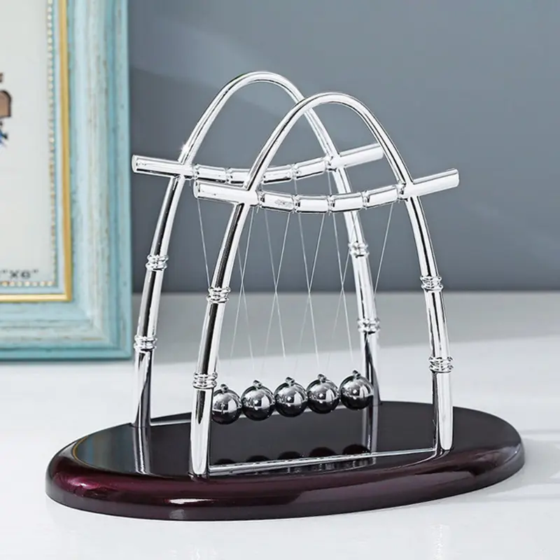 Funny Desktop Ornament Creative Metal Pendulum Ball Newtons Physics Science Craft Educational Steel Balance Ball Toy Gift of Boy