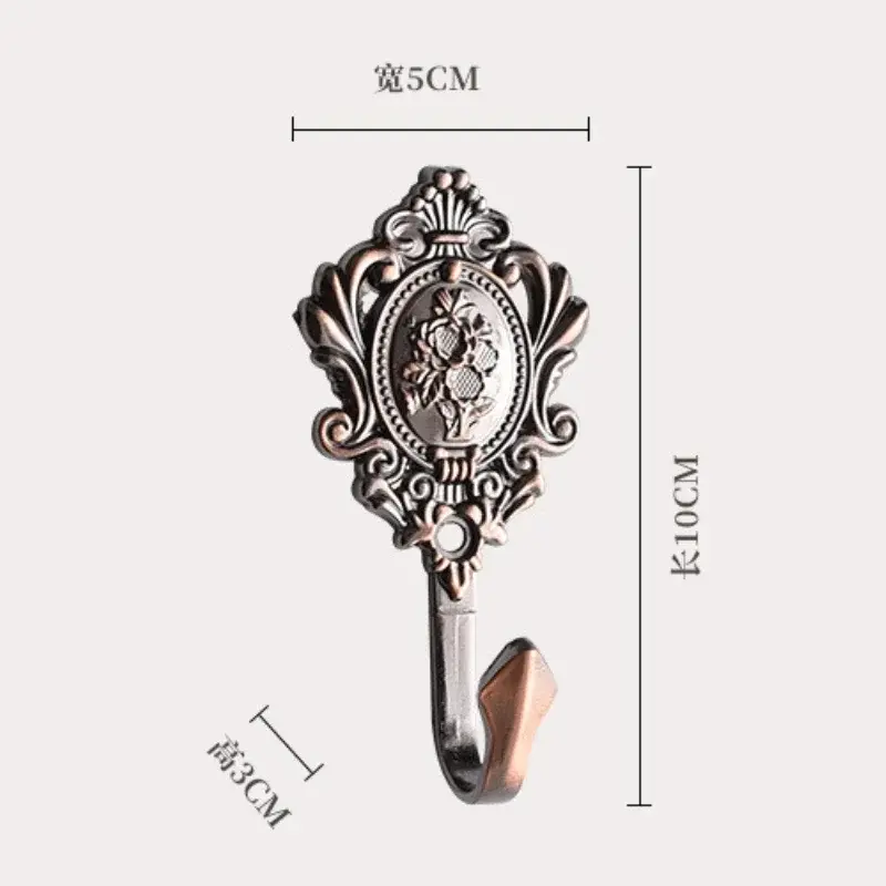 2pcs/1set Vintage Alloy Drapery Curtain Wall Hook Holdbacks Tieback Hooks Rose Pattern Curtain Decorative Accessories
