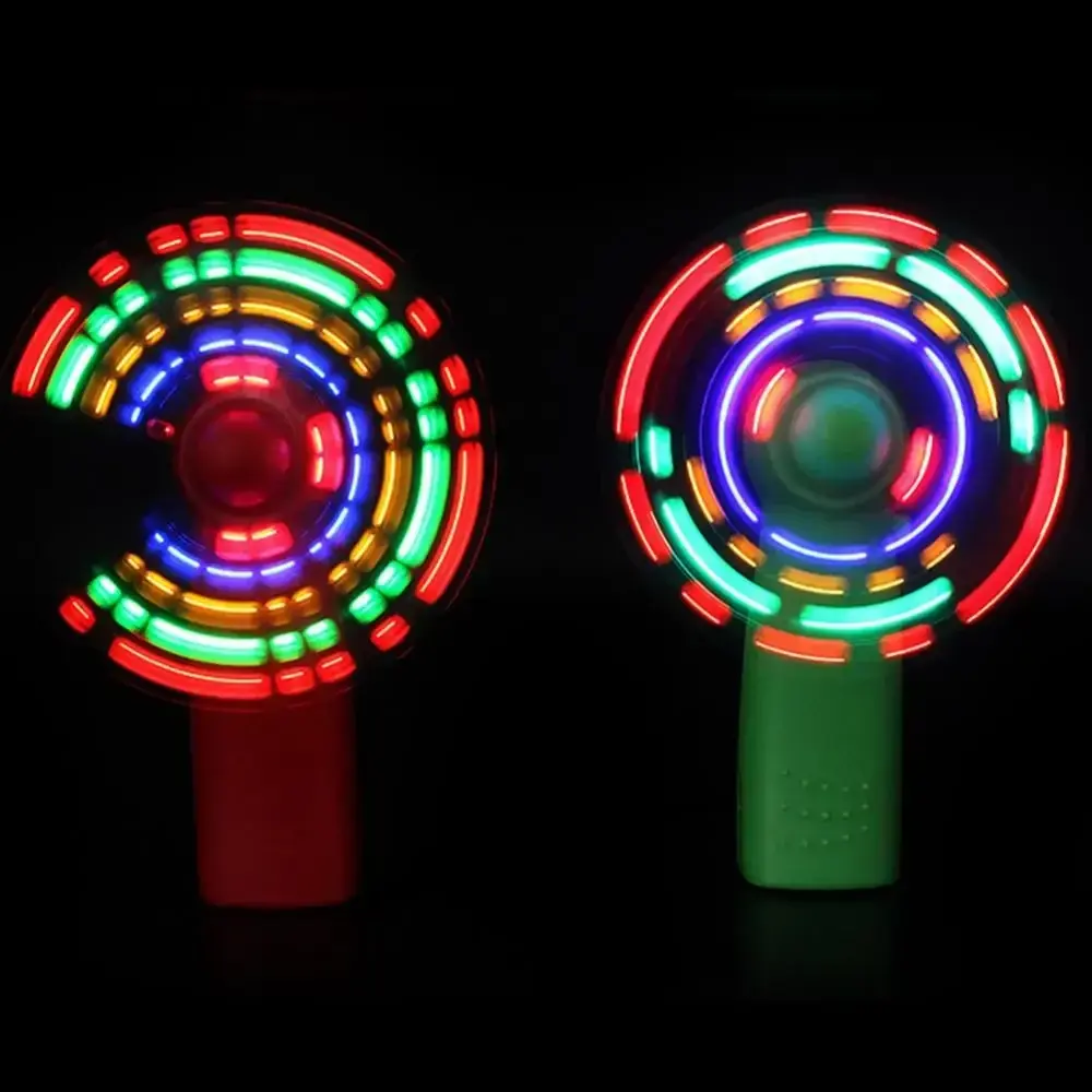 Led Glowing Windmill Toy Flashing Light Up Fan Child Toy Gift Mini Handheld Cooling Fan Changing LED Light Concert Props Toys