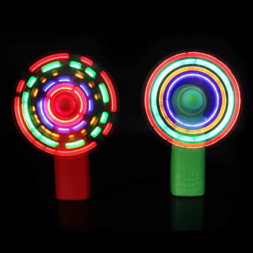 Led Glowing Windmill Toy Flashing Light Up Fan Child Toy Gift Mini Handheld Cooling Fan Changing LED Light Concert Props Toys