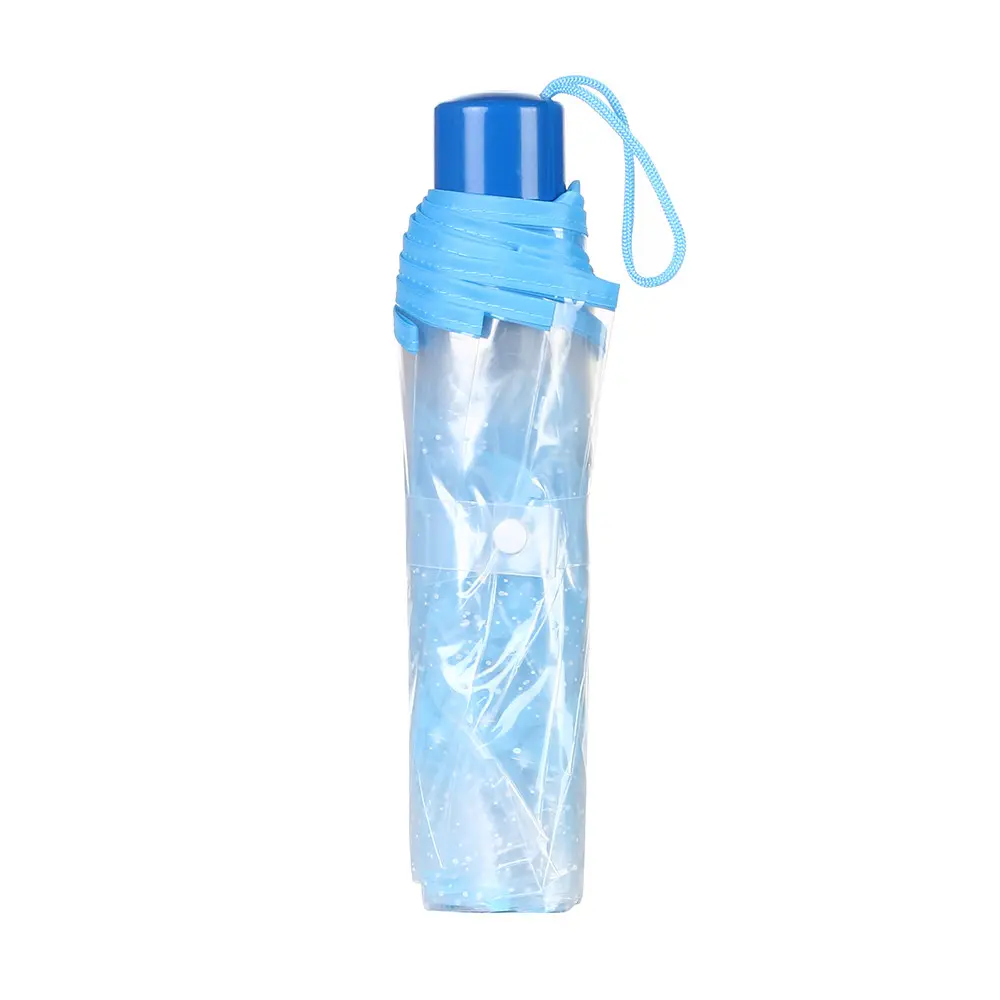 Cherry Flower Transparent Umbrella Anti-UV 3 Fold Clear Sun Rain Umbrella Paraguas Plegable Mujer Women Girls Sakura Umbrella