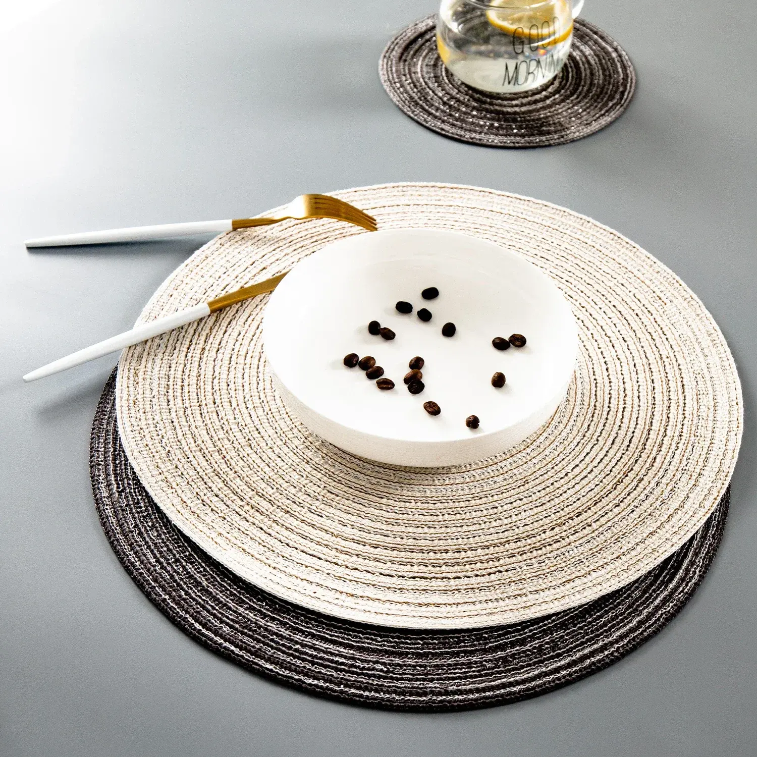 1pc Table Placemats for Table Mat Ramie Insulation Pad Placemats Linen Non Slip Table Mats Home Decoration Pad Coaster