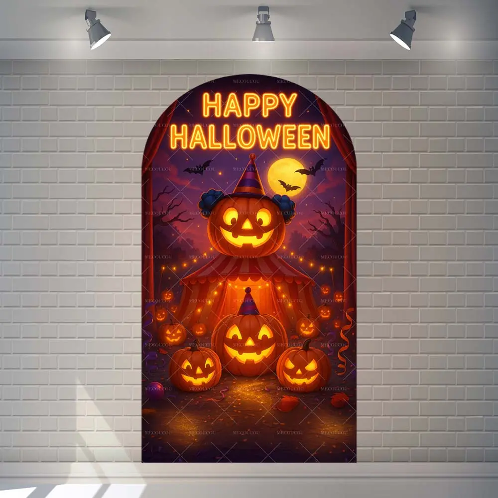 Arched Evil Pumpkin Horror Theme Customized Halloween Children's Party Decoration Offers Portrait Photography Background Props