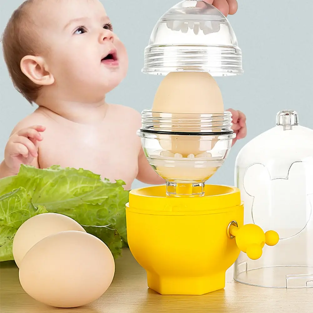 1/2PCS Hand Powered Golden Egg Maker Inside Mixer Kitchen Cooking Gadget Portable Egg Cooker Tool Egg Scrambler Shaker