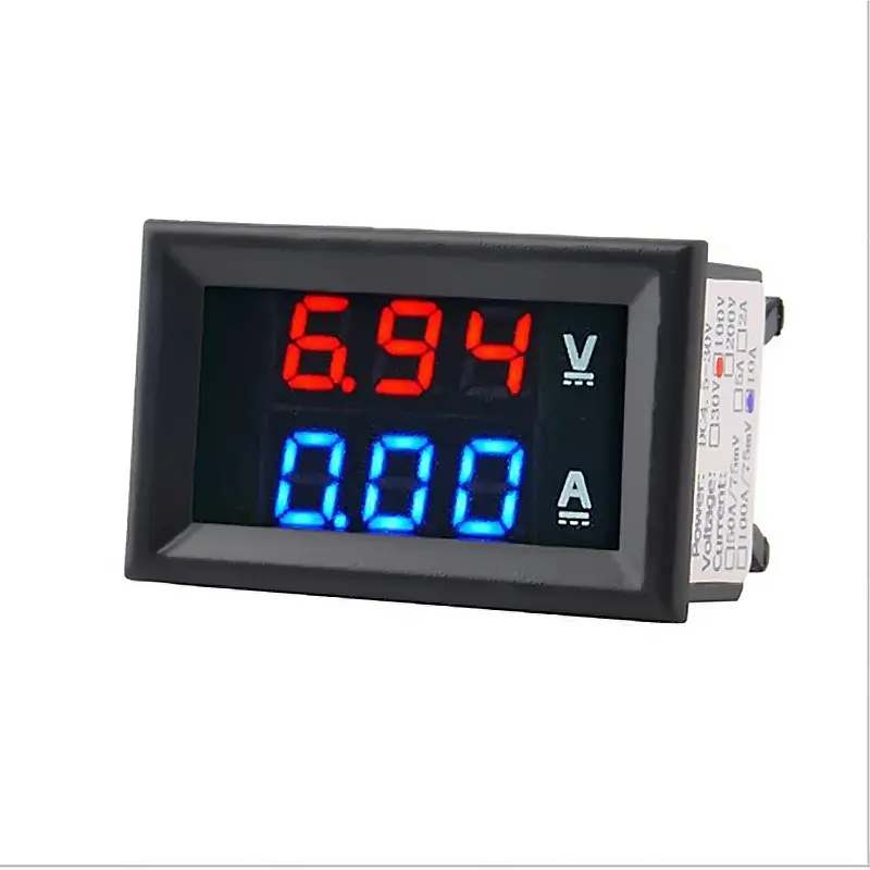 DC 100V 10A Voltmeter Ammeter LED Detector Digital Voltmeter Ammeter Dual Digital Volt Amp Meter Gauge Detector Tester Monitor