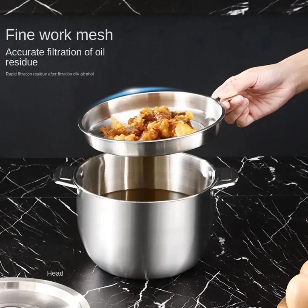 New 2.8L Oil Filter Pot Large Capacity Lard Strainer Cooking Oil Strainer Storage Container Stainless Steel Oil Bottle Kitchen