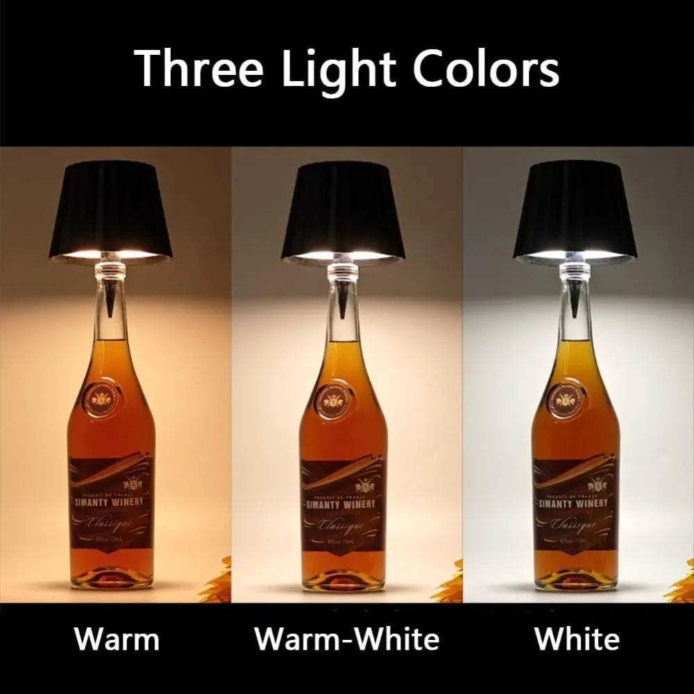 Reading Wine Bottle Lights Liquor Bottles RGB Breathing Light Mode Bar Cafe Atmosphere Night Light 3 Color Stepless Dimming