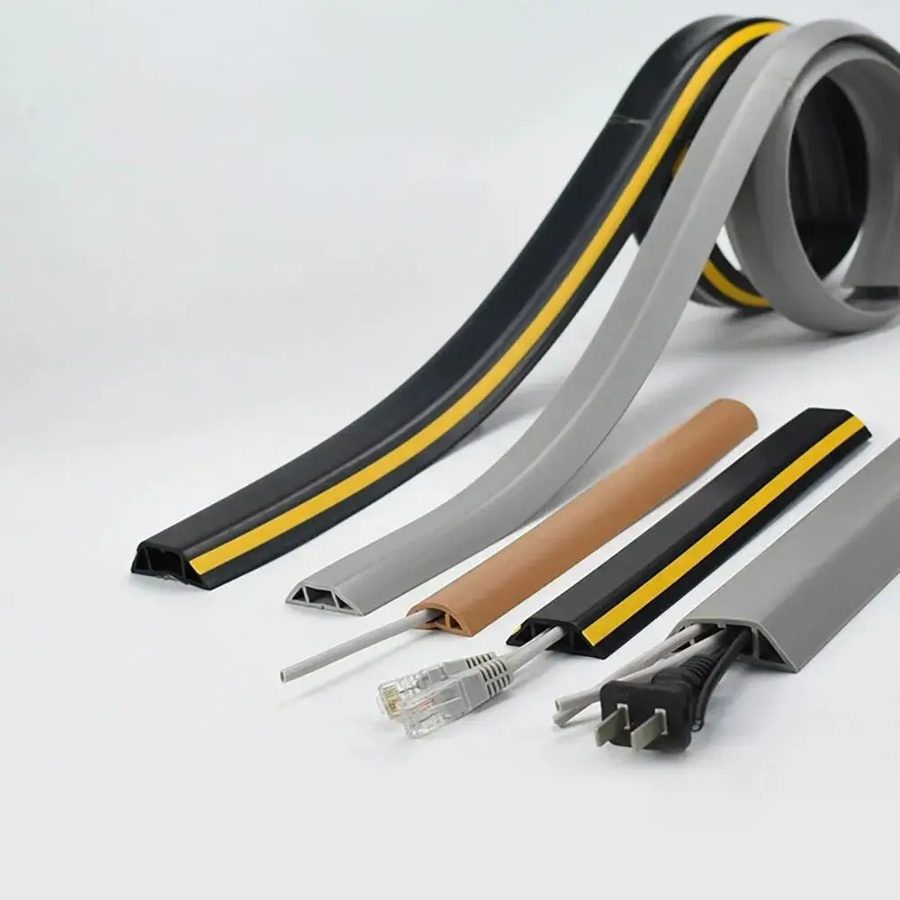 Cable Concealer Manage Anti-extrusion Floor Cord Cover Arc 2CM/2.5CM Cord Protector Self-Adhesive Durable Electric Wire Slot