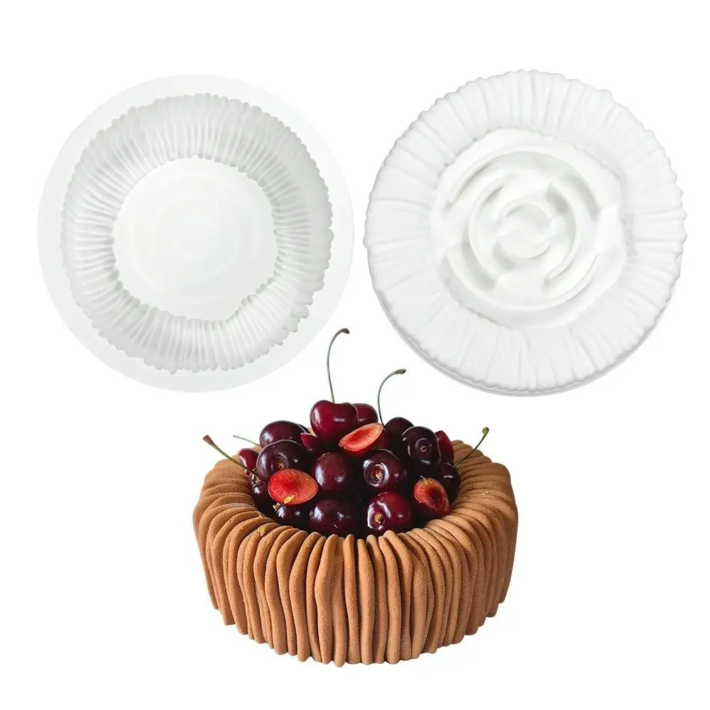 Round Flower Design Bento Cake Silicone Mold Silicone Material Dessert Making 3D Soap Candle Wax Mould Gypsum Making