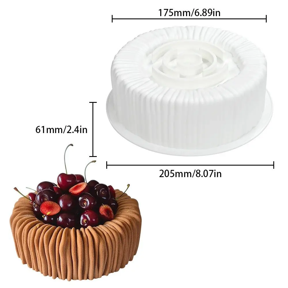 Round Flower Design Bento Cake Silicone Mold Silicone Material Dessert Making 3D Soap Candle Wax Mould Gypsum Making