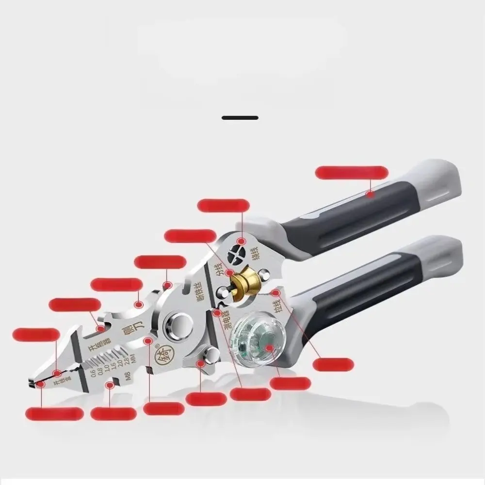 10 IN 1 Wire Stripper Pulling Wires Foldable Cable Electrician Stripper Durable Cutting Function Electricity Measurement Plier