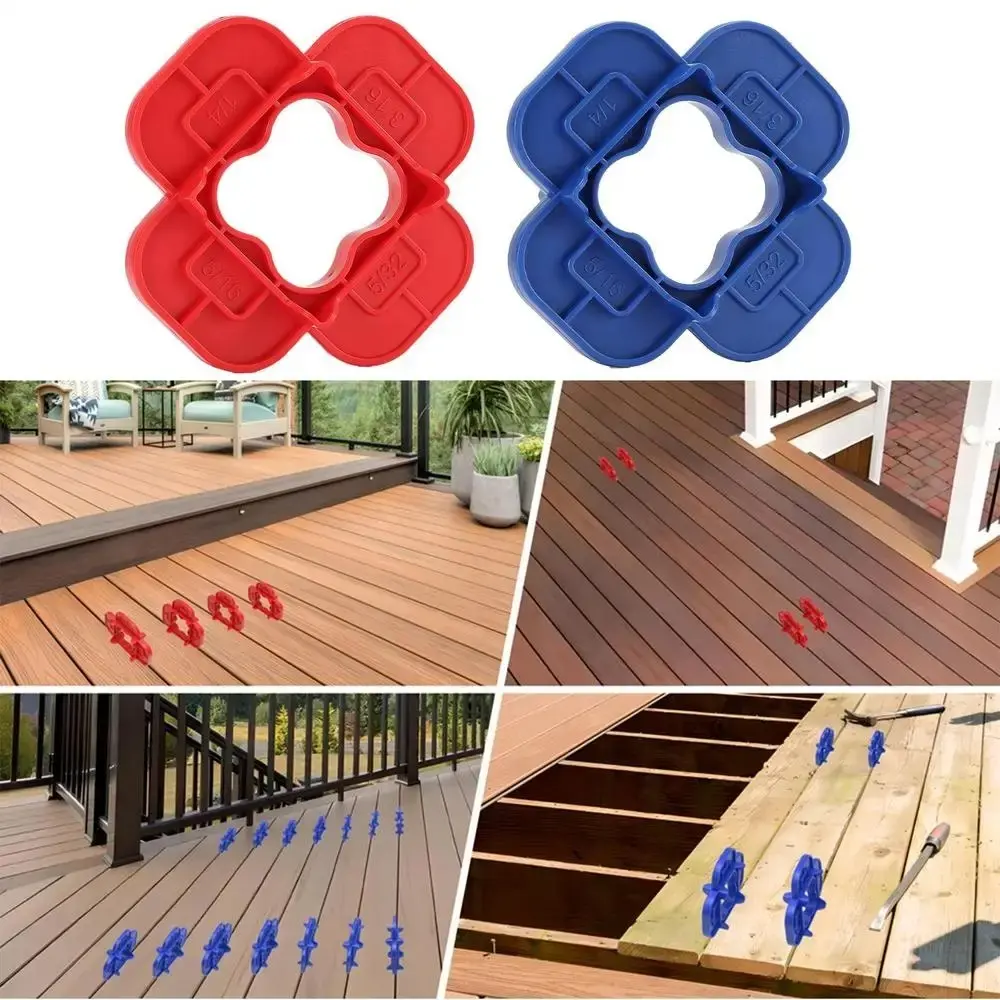 1/4/6Pcs Thickened 4-in-1 Multi-Size Deck Spacer Tool Reusable Plastic Floor Seam Width Tool Multi-function Deck Spacers