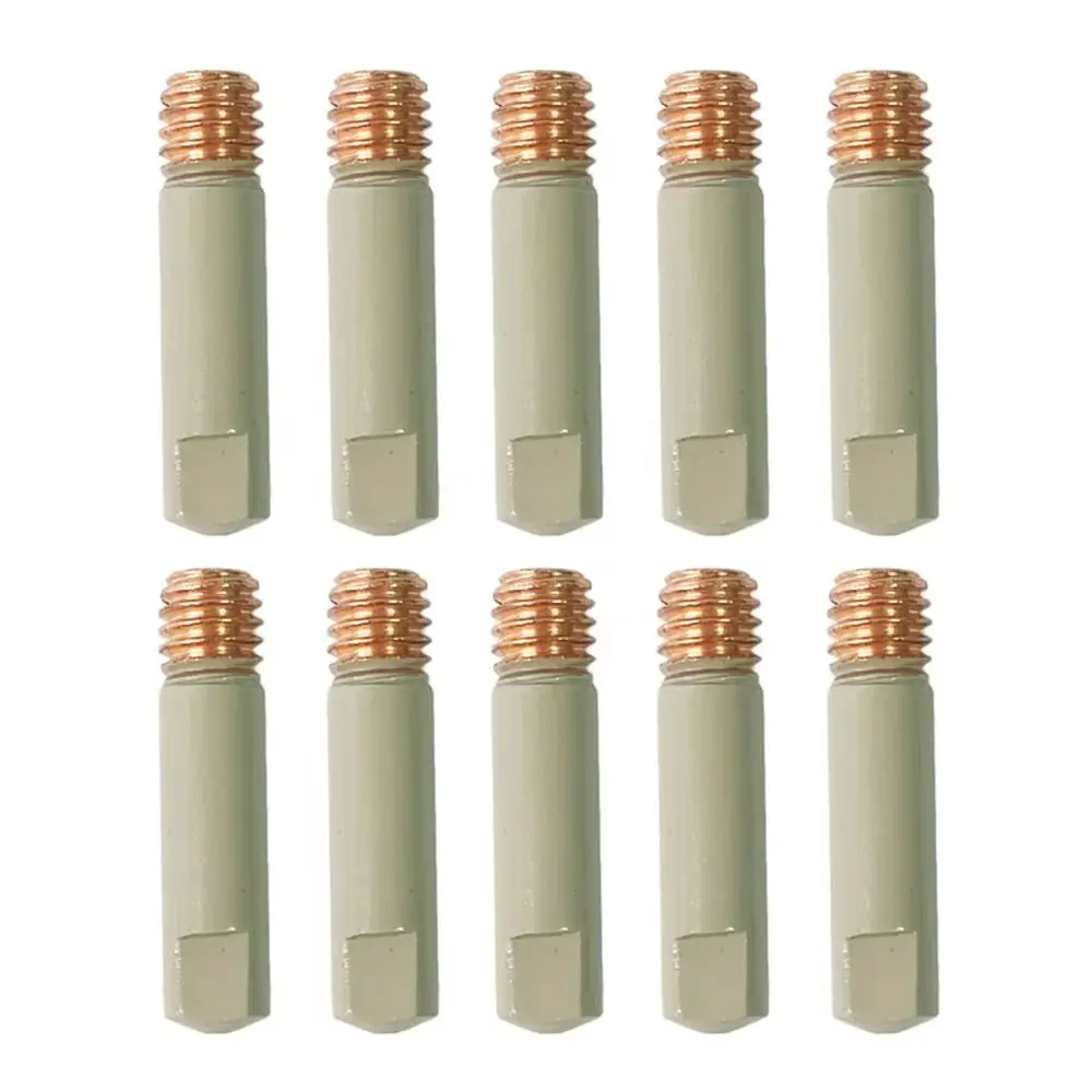5Pcs Coating Protect Welding Contact Tips 0.8/1.0/1.2mm 25mm M6 MIG Nozzle Tip Copper Conductive Welding Tool Parts