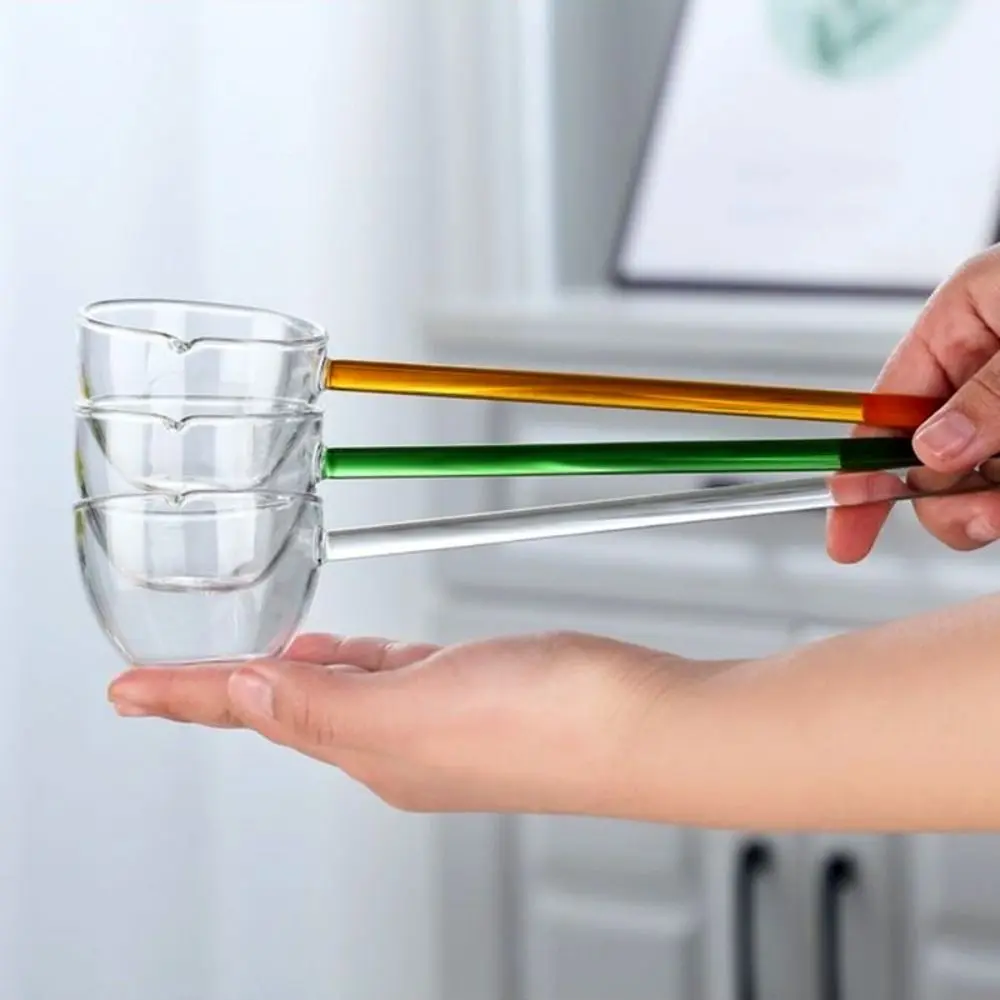 Stained Glass Colorful Home Kitchen High Temperature Resistant Glass Spoon Coffee Scoops Long Handle Stirring Spoons