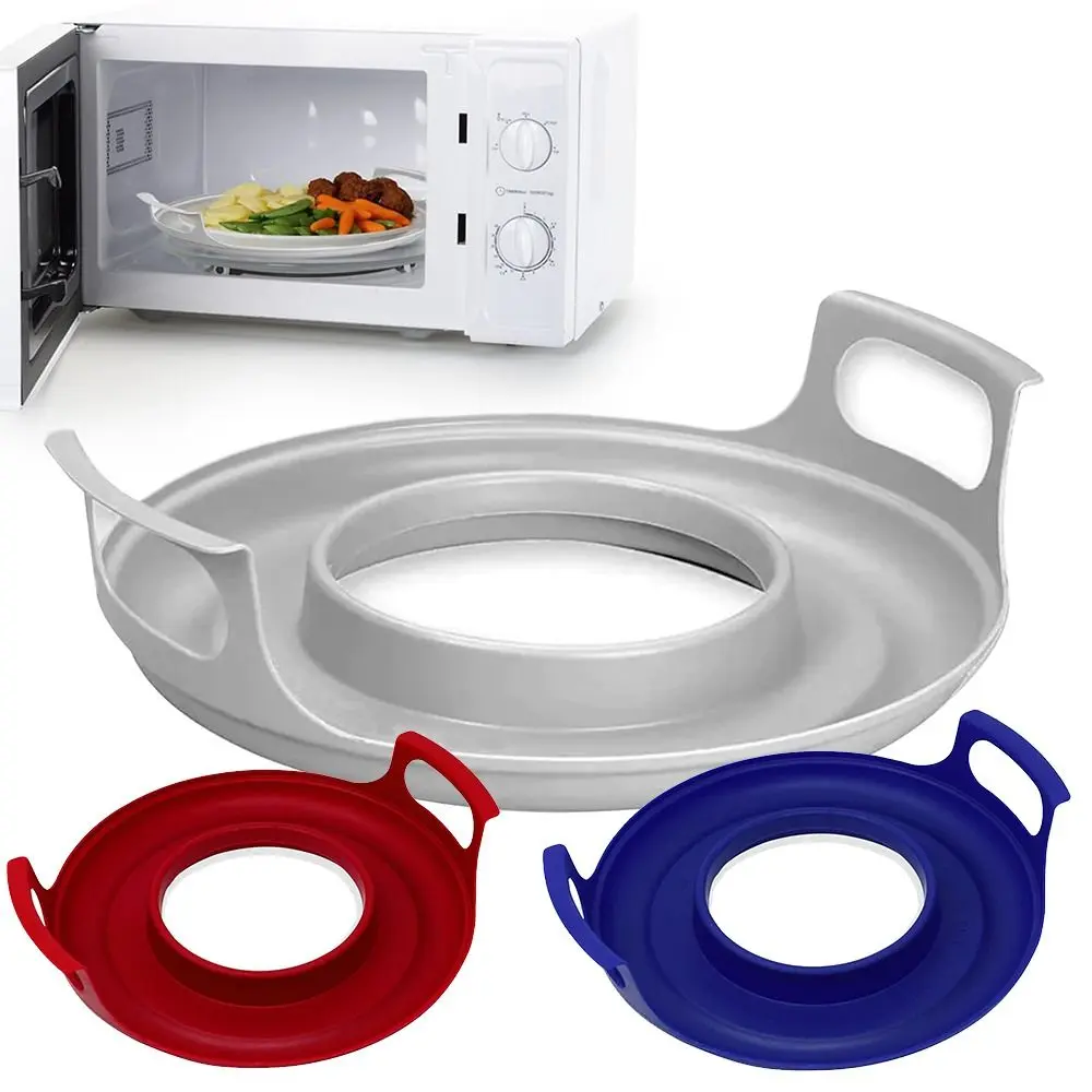 New Anti-deformed Microwave Plate Tray Easy to Clean Home Cooking Supplies Microwave Plates Holder PP Kitchen Plate Steam Holder